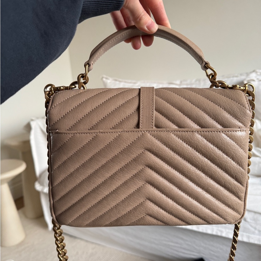 YSL Medium College Bag - Rare Taupe Color - Picture 8 of 16